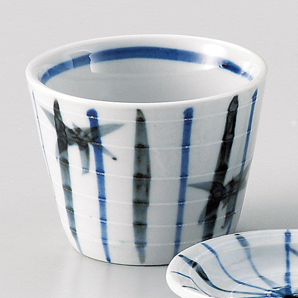Mino ware soba cup with bamboo design