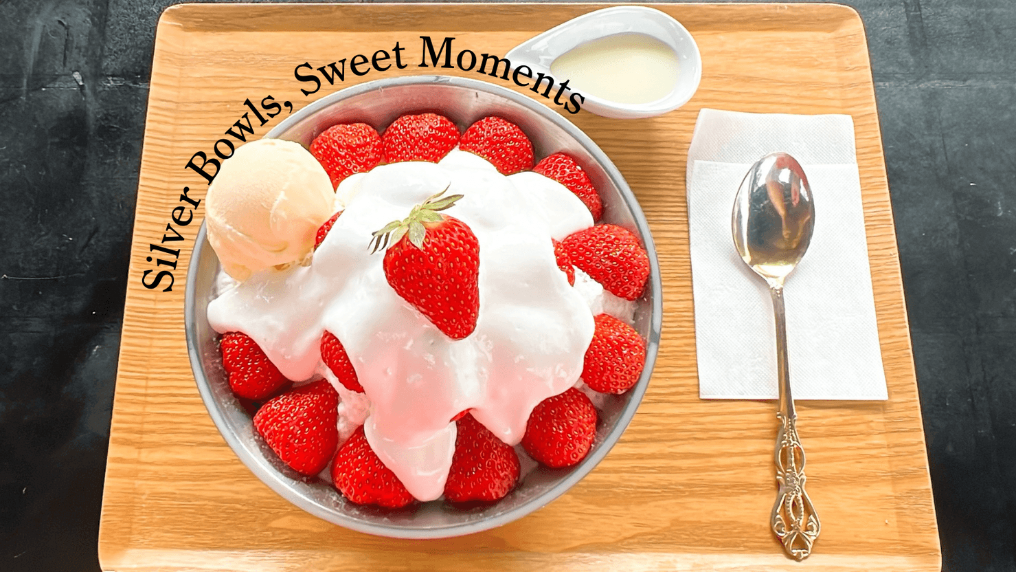 Savoring Chilled Fruit in Silverware